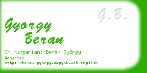 gyorgy beran business card